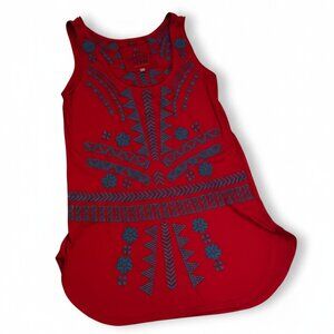 Johnny Was JW Los Angeles Red Tunic Tank Size Small